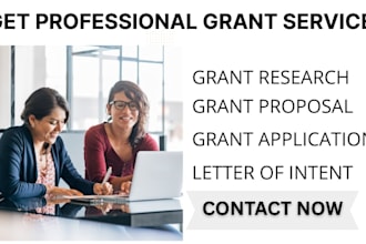 do in depth grant research, grant writing, grant proposal and grant application