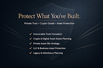 create private irrevocable trust estate plan for crypto investor legacy planning