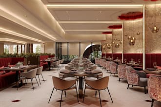 renovate3d banquet lounge,cgi fine dining,luxury restaurant,ballroom render,cafe