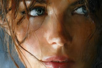 realistic digital portrait art in oil painting style