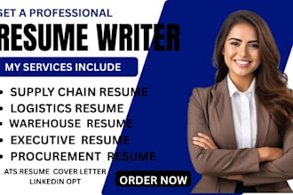 write ats supply chain, warehouse, procurement, logistics and executive resume