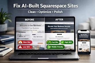 clean up and optimize ai built squarespace websites