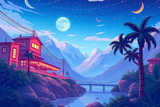 draw anime background art illustration for tubers stream