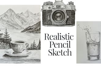 draw realistic detailed pencil sketch