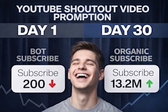do youtube shoutout to 1m audience, to get organic  subscribers and views