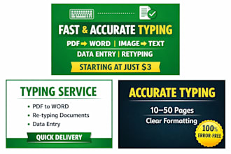 do fast and accurate typing, PDF to word, and retyping work
