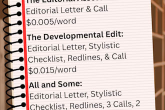 provide developmental editing for your novel