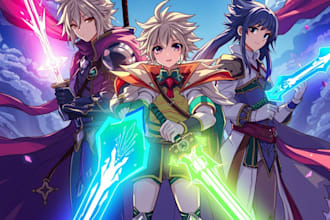 make fantasy comic anime illustration