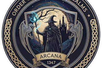design a powerful and mystical sorcerer logo for your brand