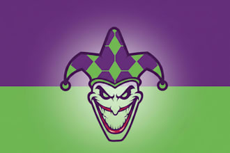 design a bold and edgy joker logo for your brand or project