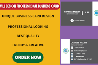 create business card professionally, make unique business card