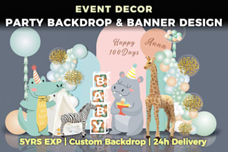 design or print professional party backdrops  and banners