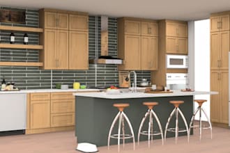 do kitchen and bathroom design by using 2020 design live