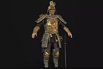 3d game ready character,fantasy warrior model,vrchat,3d rigging,unity 4k texture