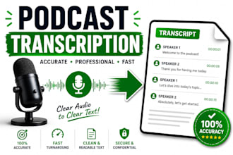 transcribe podcast episodes accurately and professionally