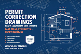 update texas permit drawings to address city correction comments