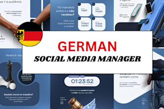be german social media marketing manager ads creative design content calendar