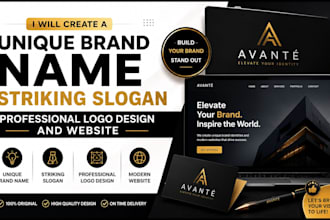 create catchy brand name, business name, company name and slogan