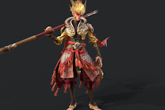 animate 3d fantasy character, cartoon creature,ue5 assets model,vr avatar,3d rig