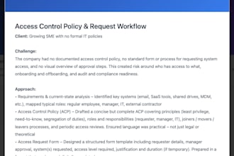 create an IT access control policy and approval workflow