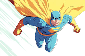 comic book illustration, marvel comic superhero