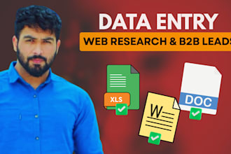do data entry, web research, b2b lead generation