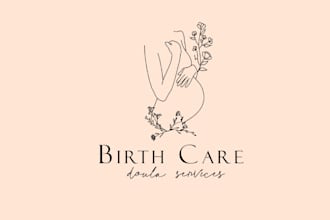 design whimsical illustration doula logo