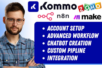 kommo zoho kommo crm n8n make chatbot automate manychat integrate kommo workflow