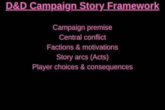 help you plan a dnd campaign story framework