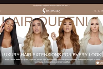 design hair extension shopify store hair website beauty website hair care store