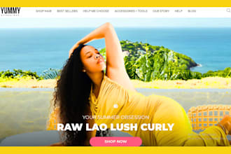 design hair extension shopify store hair website beauty website hair care store