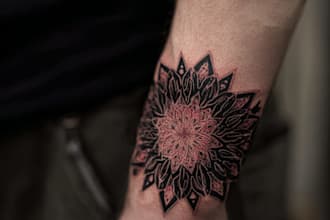 create an awesome tattoo design as a tattoo artist