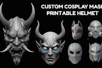 sculpt 3d cosplay mask helmet 3d armor design 3d helmet 3d mask for 3d printing