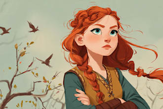 draw character and illustration with semi realistic style