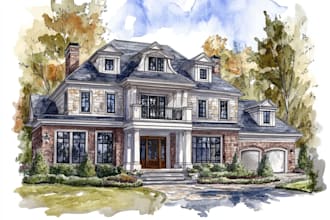 paint watercolor house portrait