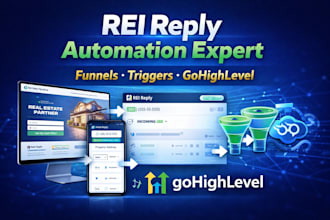 setup rei reply triggers workflows gohighlevel funnels for real estate website