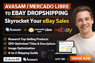 upload winning dropshipping avasam to ebay mercardo libre product listing