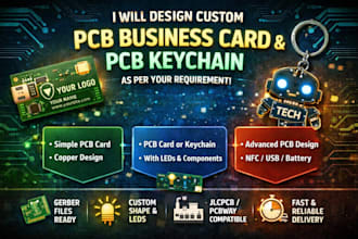 design custom pcb business card and keychains as per requirement