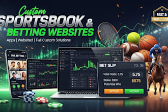 design and develop custom bet website, sportsbook , sports bet app and website