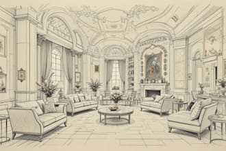 sketch architecture and interior design