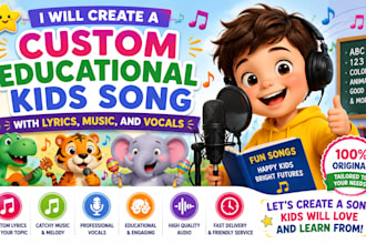 create a custom educational kids song with lyrics, music, and vocals