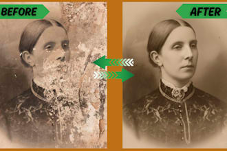 repair, restore old photos, remove scratches and improve image quality