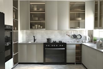 design realistic 3d kitchen renovation, kitchen layout, modern kitchen redesign