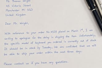 do neat and clean handwriting for your letters