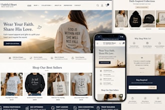 design a christian shopify store for pod and shopify faith based product designs
