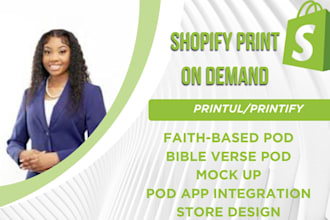 design christain shopify store for pod and faith based products