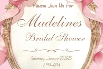 do a soft watercolor coquette bridal shower invitation