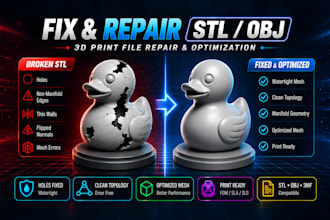 repair and optimize stl or obj files for 3d printing
