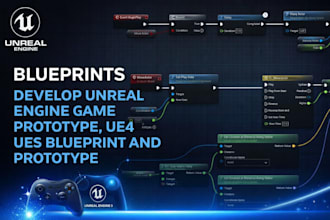 develop unreal engine game prototype, ue4 ue5 blueprint and prototype