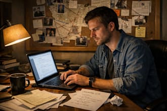 be your game writer for crime, mystery, and detective game